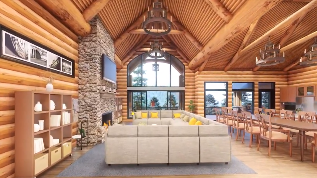 3D Rendering Design - Modern Mountain Lodge Interior